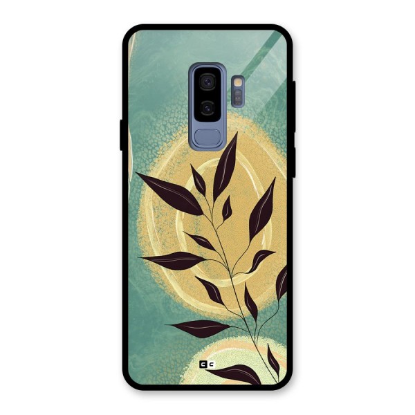 Vintage Leaf Art Glass Back Case for Galaxy S9 Plus