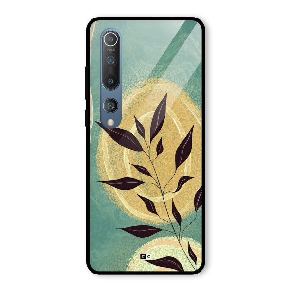 Vintage Leaf Art Glass Back Case for Mi 10