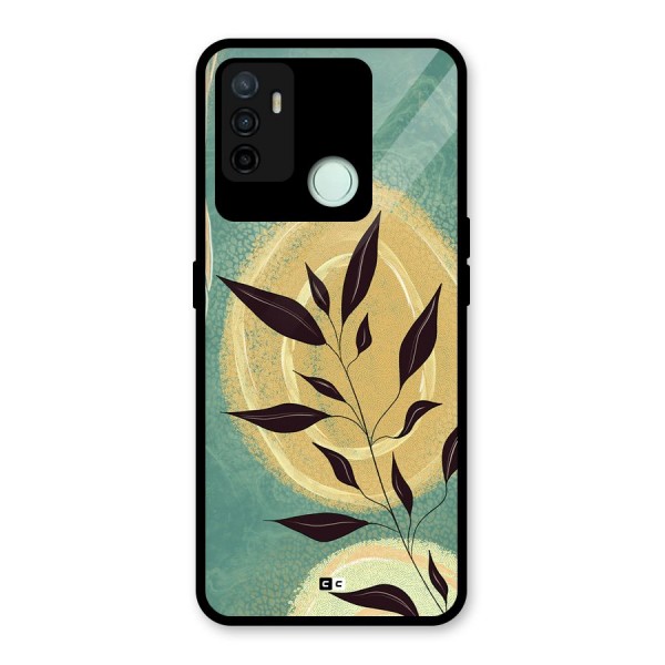 Vintage Leaf Art Glass Back Case for Oppo A53