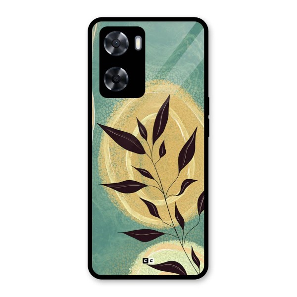 Vintage Leaf Art Glass Back Case for Oppo A57 2022
