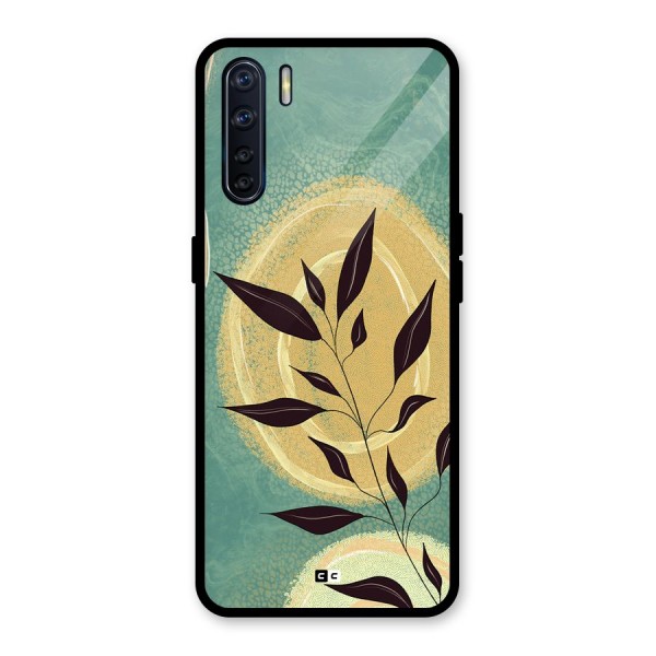 Vintage Leaf Art Glass Back Case for Oppo F15