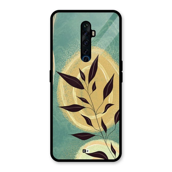 Vintage Leaf Art Glass Back Case for Oppo Reno2 F