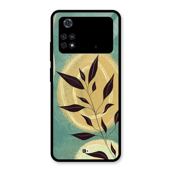 Vintage Leaf Art Glass Back Case for Poco M4 Pro 4G