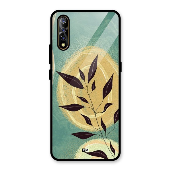 Vintage Leaf Art Glass Back Case for Vivo S1