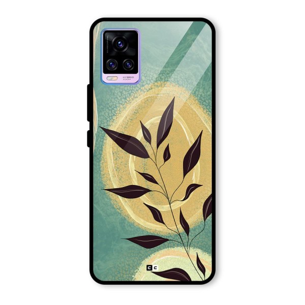 Vintage Leaf Art Glass Back Case for Vivo V20 Pro