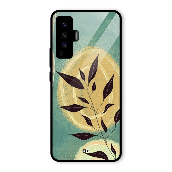 Vintage Leaf Art Glass Back Case for Vivo X50
