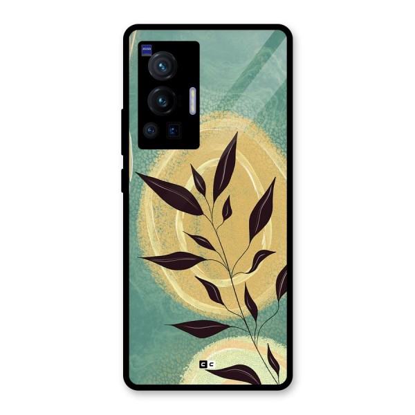 Vintage Leaf Art Glass Back Case for Vivo X70 Pro