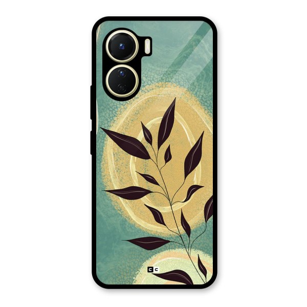 Vintage Leaf Art Glass Back Case for Vivo Y16