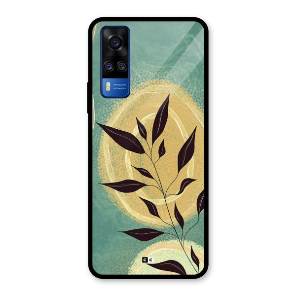 Vintage Leaf Art Glass Back Case for Vivo Y51