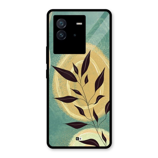 Vintage Leaf Art Glass Back Case for Vivo iQOO Neo 6 5G