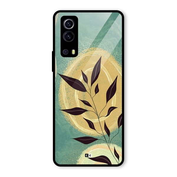 Vintage Leaf Art Glass Back Case for Vivo iQOO Z3