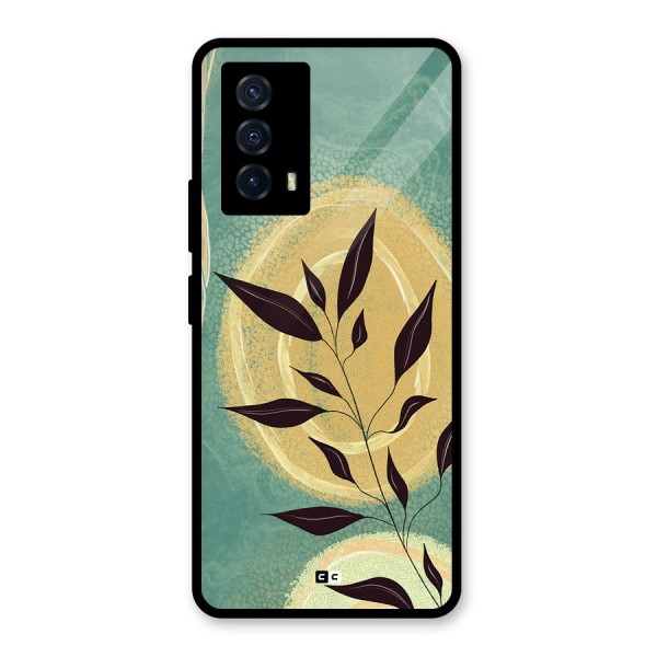 Vintage Leaf Art Glass Back Case for Vivo iQOO Z5