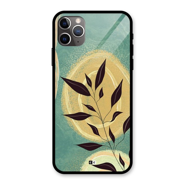 Vintage Leaf Art Glass Back Case for iPhone 11 Pro Max