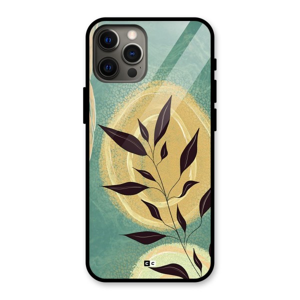 Vintage Leaf Art Glass Back Case for iPhone 12 Pro Max
