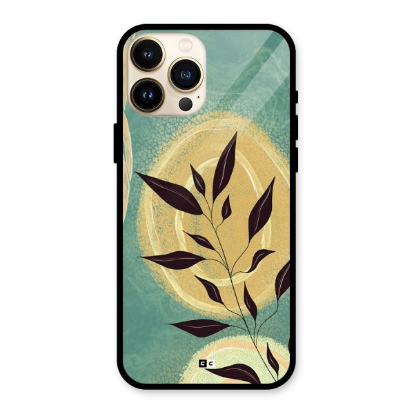 Vintage Leaf Art Glass Back Case for iPhone 13 Pro Max
