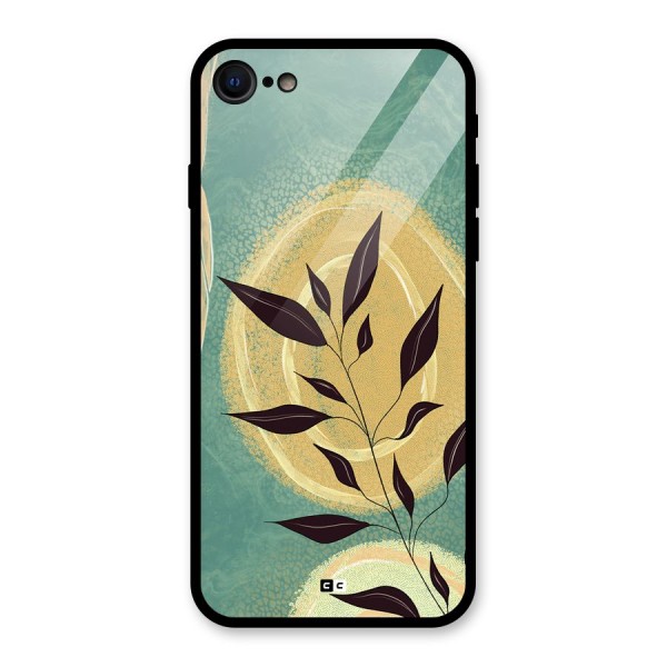 Vintage Leaf Art Glass Back Case for iPhone SE 2022