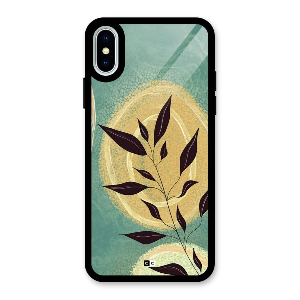 Vintage Leaf Art Glass Back Case for iPhone X