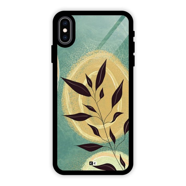 Vintage Leaf Art Glass Back Case for iPhone XS Max