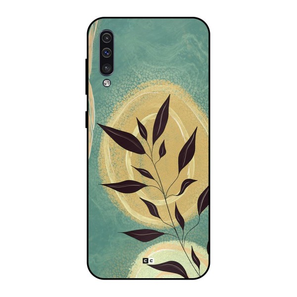Vintage Leaf Art Metal Back Case for Galaxy A30s