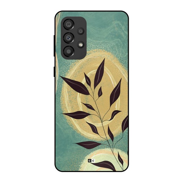 Vintage Leaf Art Metal Back Case for Galaxy A33 5G