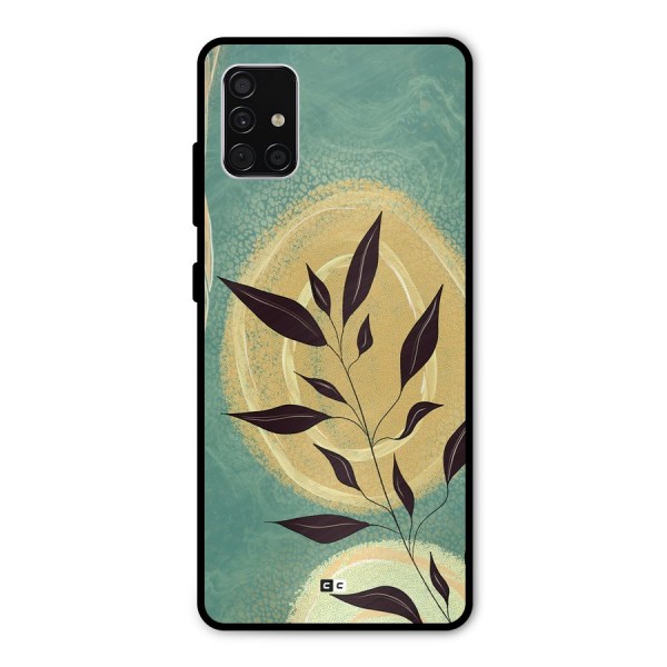 Vintage Leaf Art Metal Back Case for Galaxy A51