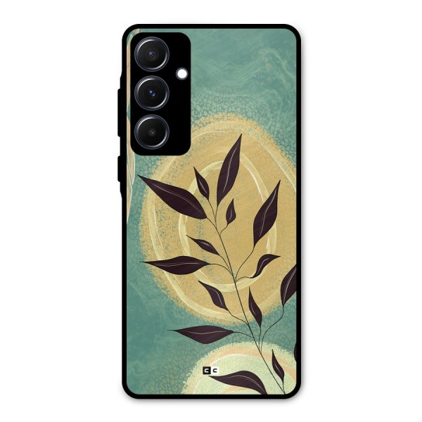Vintage Leaf Art Metal Back Case for Galaxy A55