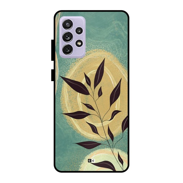 Vintage Leaf Art Metal Back Case for Galaxy A72