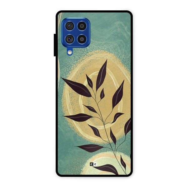 Vintage Leaf Art Metal Back Case for Galaxy F62