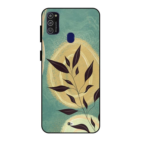 Vintage Leaf Art Metal Back Case for Galaxy M30s