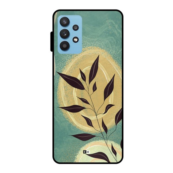 Vintage Leaf Art Metal Back Case for Galaxy M32 5G