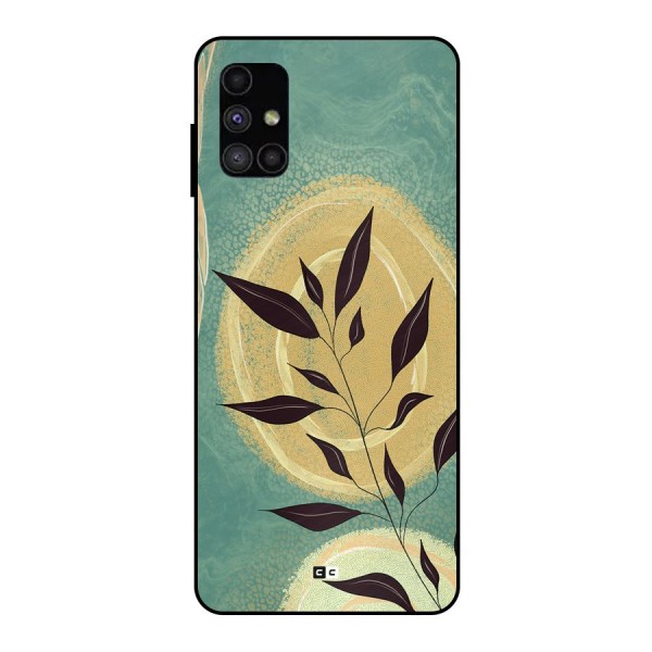 Vintage Leaf Art Metal Back Case for Galaxy M51