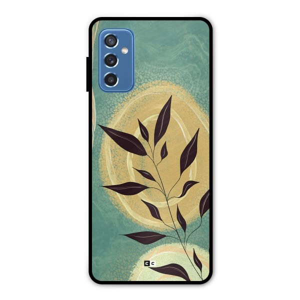 Vintage Leaf Art Metal Back Case for Galaxy M52 5G