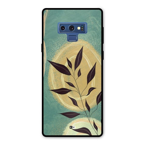 Vintage Leaf Art Metal Back Case for Galaxy Note 9