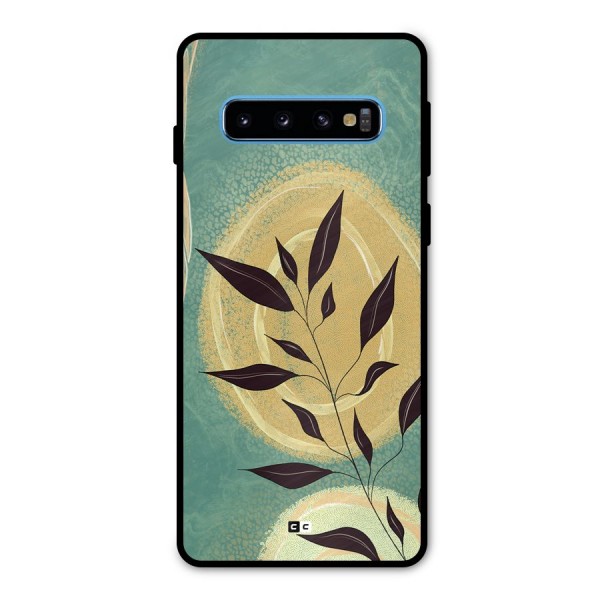 Vintage Leaf Art Metal Back Case for Galaxy S10