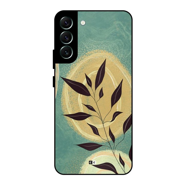 Vintage Leaf Art Metal Back Case for Galaxy S22 Plus 5G
