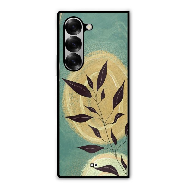 Vintage Leaf Art Metal Back Case for Galaxy Z Fold6