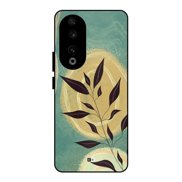 Vintage Leaf Art Metal Back Case for Honor 90