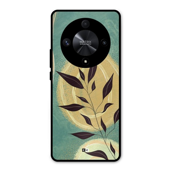 Vintage Leaf Art Metal Back Case for Honor X9b