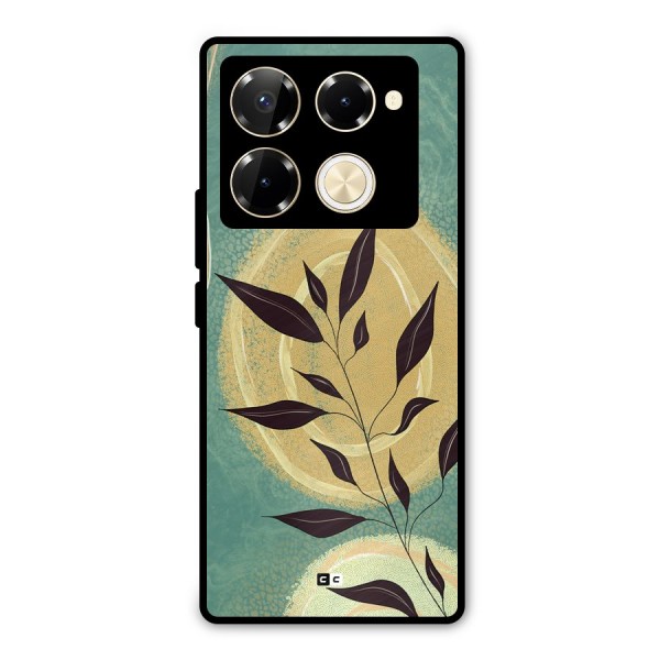 Vintage Leaf Art Metal Back Case for Infinix Note 40 Pro