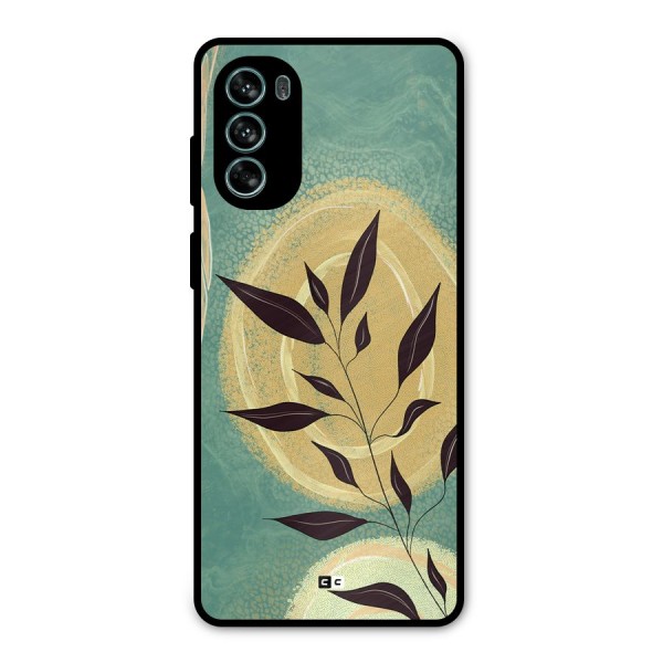 Vintage Leaf Art Metal Back Case for Moto G62