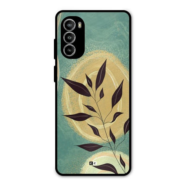 Vintage Leaf Art Metal Back Case for Moto G82