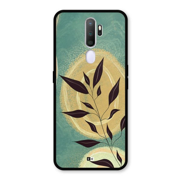 Vintage Leaf Art Metal Back Case for Oppo A5 (2020)