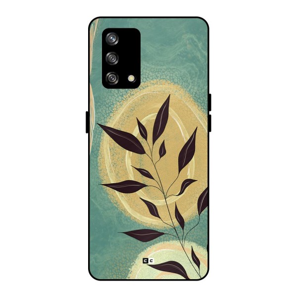 Vintage Leaf Art Metal Back Case for Oppo F19s