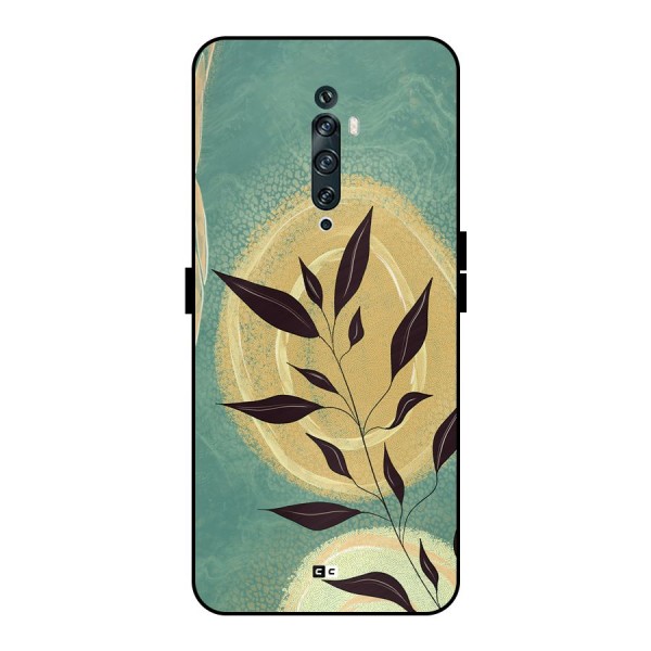 Vintage Leaf Art Metal Back Case for Oppo Reno2 F