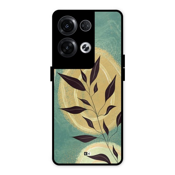 Vintage Leaf Art Metal Back Case for Oppo Reno8 Pro 5G