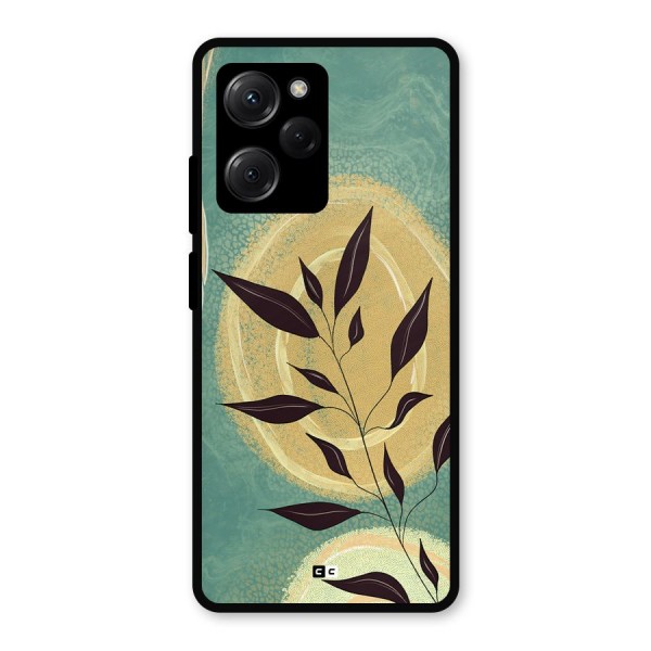 Vintage Leaf Art Metal Back Case for Poco X5 Pro