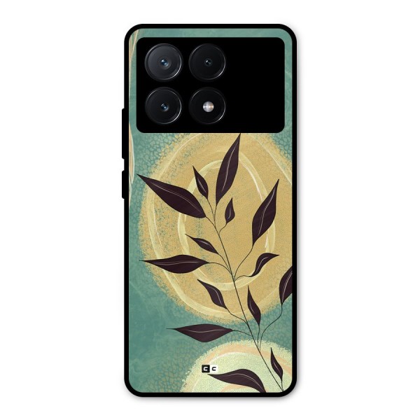 Vintage Leaf Art Metal Back Case for Poco X6 Pro