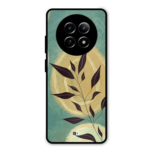 Vintage Leaf Art Metal Back Case for Realme 12 5G