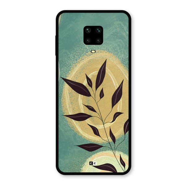 Vintage Leaf Art Metal Back Case for Redmi Note 9 Pro Max