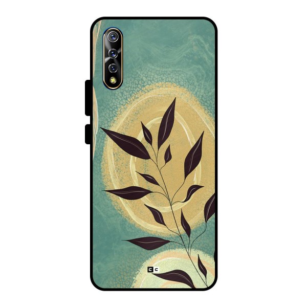 Vintage Leaf Art Metal Back Case for Vivo S1